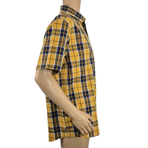 Roundtree & Yorke Gold Label Men's Shirt Size S Short Sleeve Yellow Plaid (56) - Picture 3 of 10